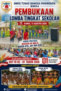 Menjelang HUT RI Ke-81 SMK Tunas Bangsa Pariwisata Timika Melakukan Beberapa Kegiatan